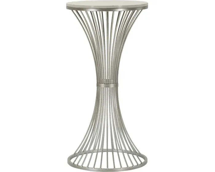 Odkládací stolek Funnel 40 cm stříbrný/mramor