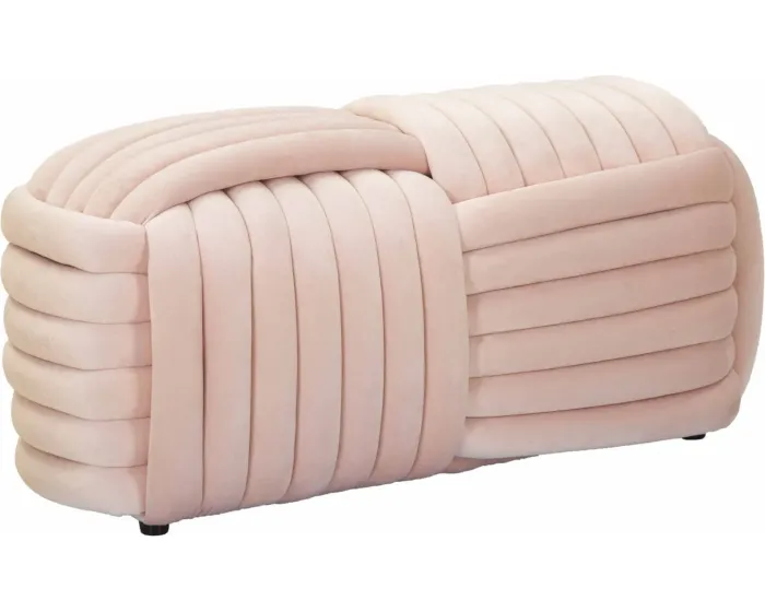 Lavice Softy 90 cm samet růžová