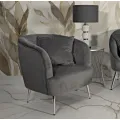 Sametové křeslo Silvery šedé