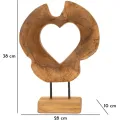 Dřevěná dekorace Hasi 38 cm hnědá