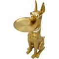 Dekorativní socha Dog Pit s podnosem 91 cm zlatá