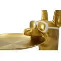 Dekorativní socha Dog Pit s podnosem 91 cm zlatá