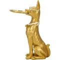 Dekorativní socha Dog Pit s podnosem 74 cm zlatá