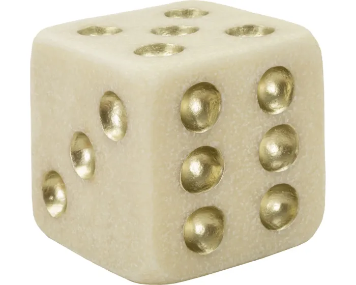 Dekorativní doplněk Dice 12 cm bílý/zlatý