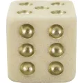 Dekorativní doplněk Dice 12 cm bílý/zlatý