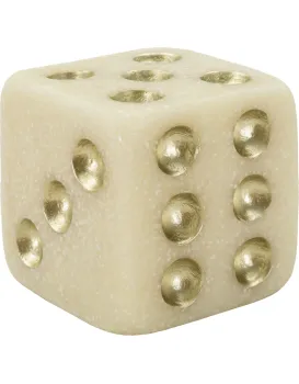 Dekorativní doplněk Dice 8 cm bílý/zlatý
