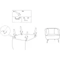 Designové křeslo Browy samet hnědé