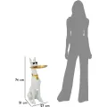 Dekorativní soška Dog Ory s podnosem 74 cm bílá