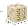 Dekorativní doplněk Dice 12 cm bílý/zlatý