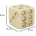 Dekorativní doplněk Dice 8 cm bílý/zlatý