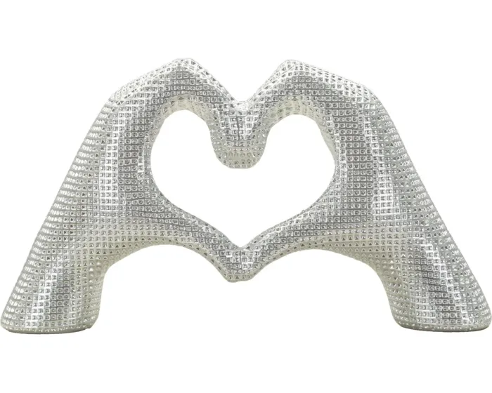 Dekorace Hands Lover 25 cm stříbrná