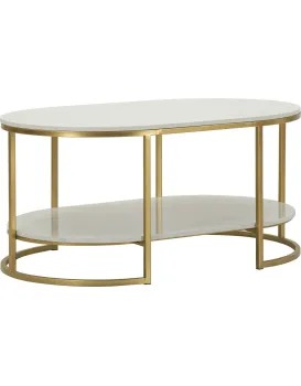 Konferenční stolek Izmir 90 cm zlatý/mramor