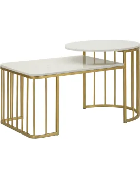 Konferenční stolek Ankara 90 cm zlatý/mramor