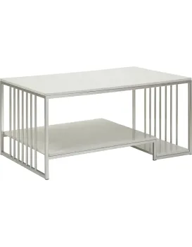 Konferenční stolek Kayseri 90 cm mramor/stříbrný