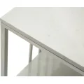 Konferenční stolek Kayseri 90 cm mramor/stříbrný