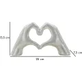 Dekorace Hands Lover 25 cm stříbrná