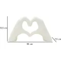 Dekorace Hands Lover 25 cm bílá