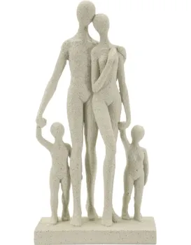 Dekorativní soška Family Stons 30,5 cm krémová
