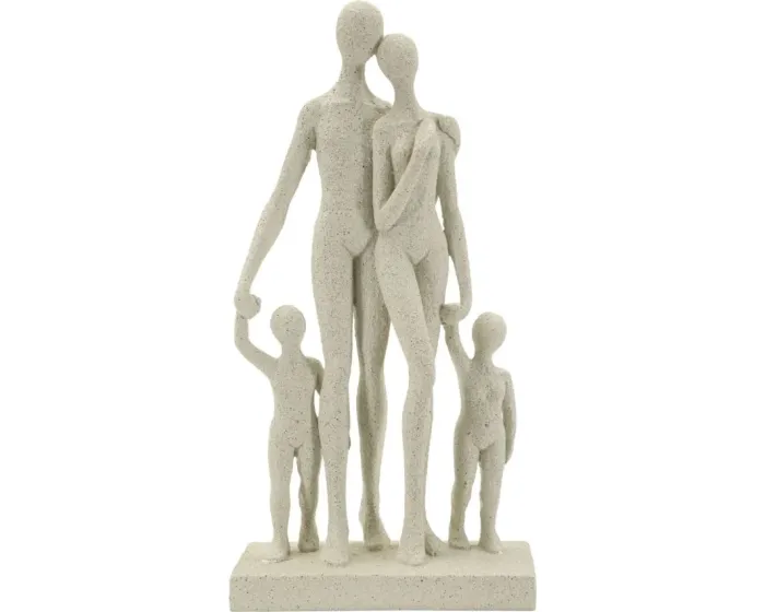 Dekorativní soška Family Stons 30,5 cm krémová