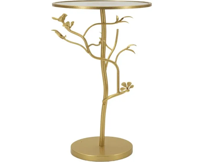 Odkládací stolek Birds 38 cm sklo zlatý