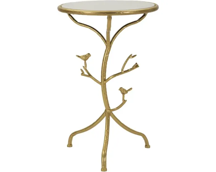 Odkládací stolek Birds 38 cm zlatý/mramor