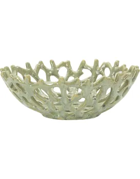 Keramická dekorativní miska Coral 35 cm zelená