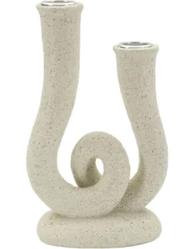 Designový svícen Stons 20 cm krémový