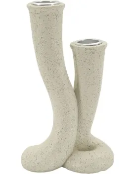 Designový svícen Stons 17,5 cm krémový