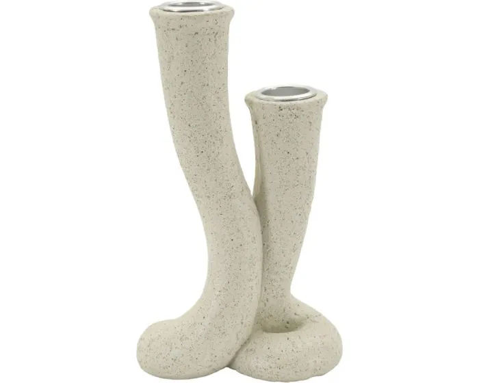 Designový svícen Stons 17,5 cm krémový
