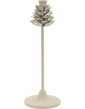 Kovový svícen Pigna 33 cm krémový