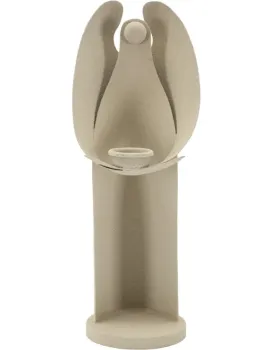 Kovový svícen Angel 37 cm krémový