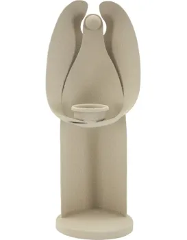 Kovový svícen Angel 30 cm krémový