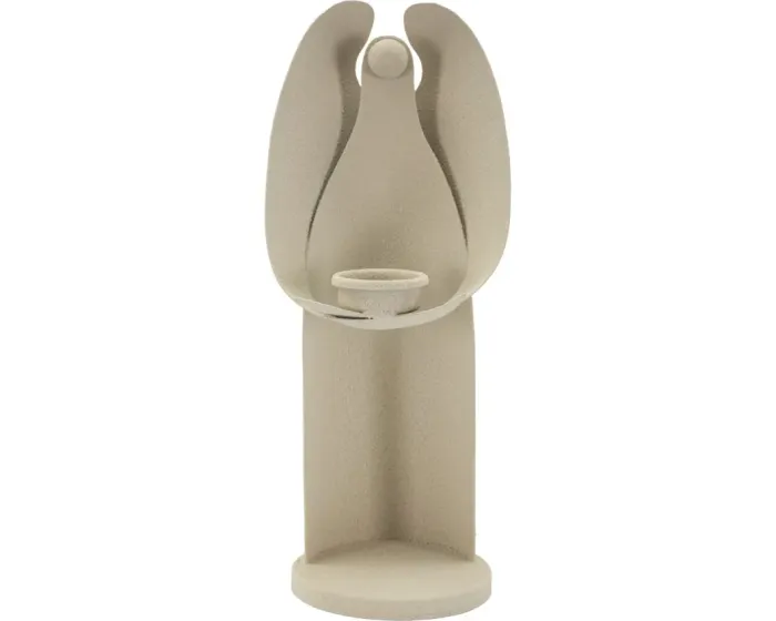 Kovový svícen Angel 30 cm krémový