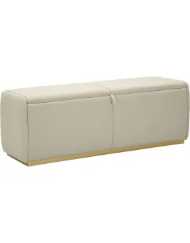 Lavice Bauty 130 cm s úložným prostorem krémová/zlatá