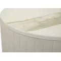 Sada 2 ks odkládacích stolků Wedding Round krémová/zlatá