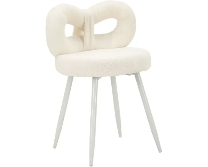 Designová jídelní židle Ilary Mini bouclé bílá