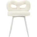 Designová jídelní židle Ilary Mini bouclé bílá