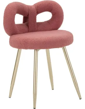 Designová jídelní židle Ilary Mini bouclé růžová