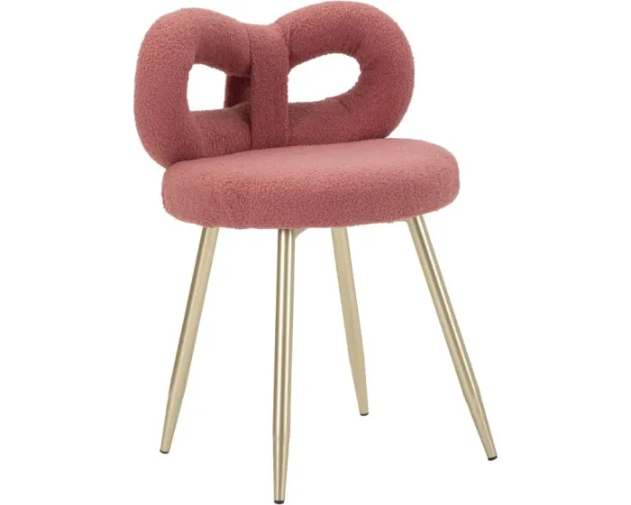 Designová jídelní židle Ilary Mini bouclé růžová