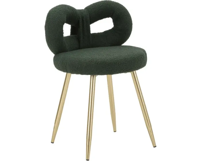 Designová jídelní židle Ilary Mini bouclé zelená