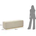 Lavice Bauty 130 cm s úložným prostorem krémová/zlatá