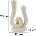Designový svícen Stons 20 cm krémový