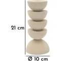 Kovový svícen Pix 21 cm krémový