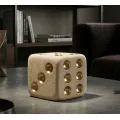 Dekorativní doplněk Dice 8 cm bílý/zlatý