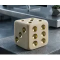 Dekorativní doplněk Dice 12 cm bílý/zlatý