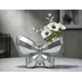 Designová váza Butterfly 22 cm stříbrná