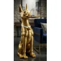 Dekorativní socha Dog Pit s podnosem 74 cm zlatá
