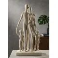 Dekorativní soška Family Stons 30,5 cm krémová