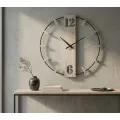 Kovové nástěnné hodiny Silvery 61 cm černé/stříbrné