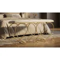 Lavice Heart 105 cm samet zlatá/krémová